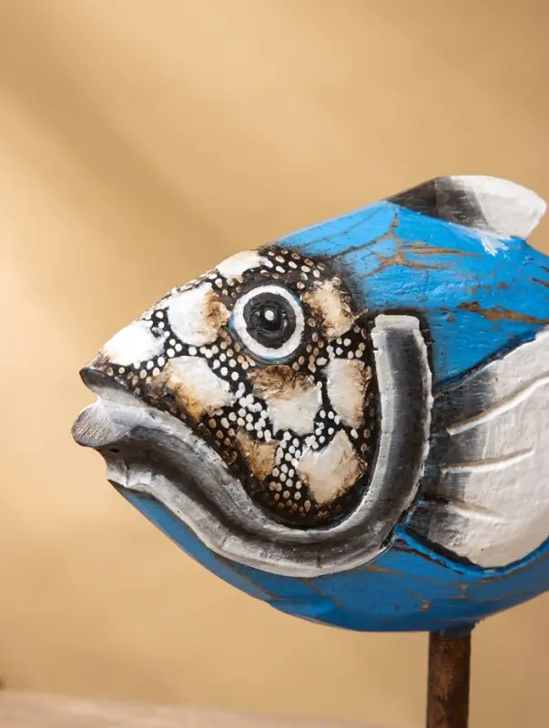 Сувенир "Рыба" дерево 25х7х18 см, цв. бирюзовый