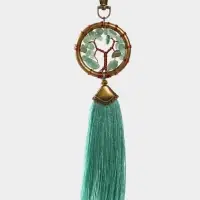 Брелок ловец снов "Великое древо" 19 см, цв. мятный