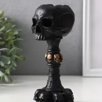 Подсвечник &laquo;Череп на ножке&raquo;, 16&times;6.5&times;7.5 см, чёрный