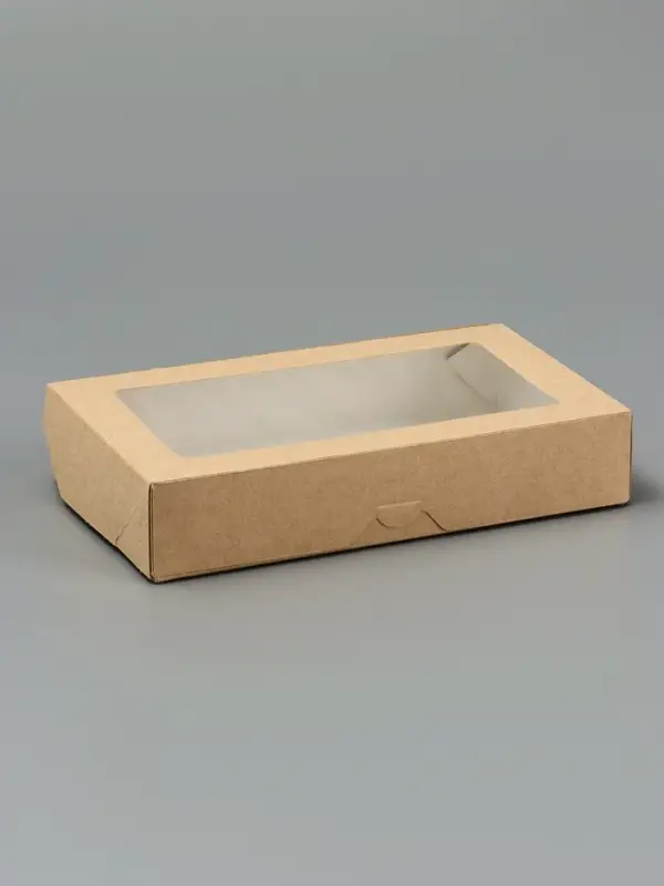 Контейнер навынос, с окном, крафт, МИКС, 20&times;12&times;4 см