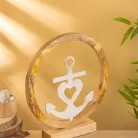 Якорь на подставке, 36&times;7&times;39 см, алюминий, дерево