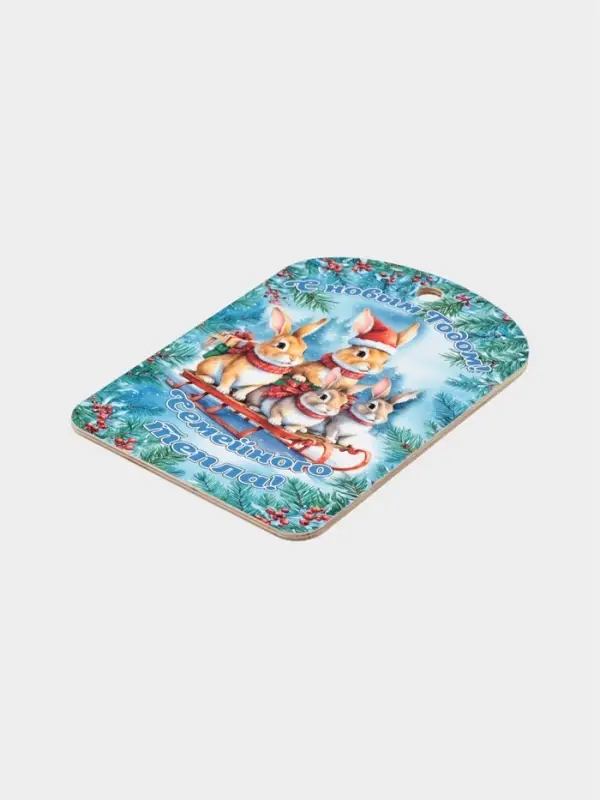 Доска разделочная сувенирная Дарим Красиво &laquo;С Новым годом! Семейного тепла&raquo;, дерево, 28&times;18&times;0.6 см, разноцветная