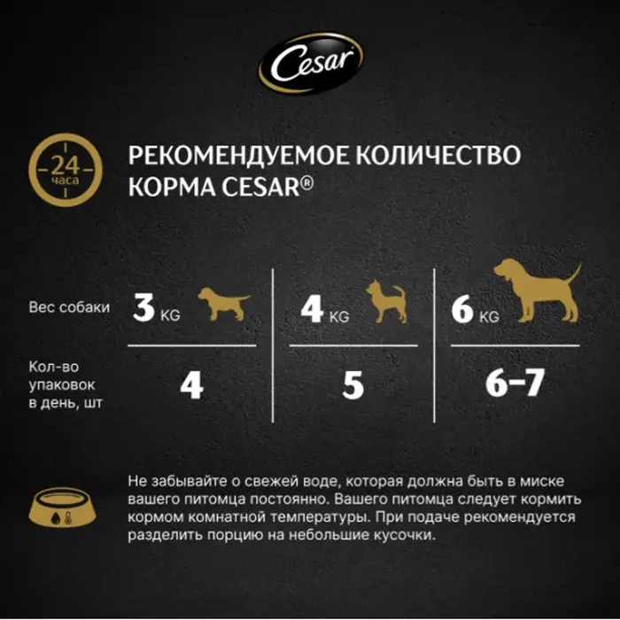 Влажный корм Cesar для собак, паштет с ягнёнком, пауч, 80 г