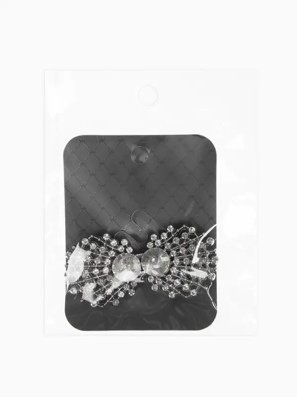 Зажим для кардигана "Ажур", веер, цвет белый в серебре