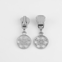 Бегунок автоматический для молнии &laquo;Трактор&raquo;, №5, декоративный &laquo;Снежинка&raquo;, 10 шт, цвет никель