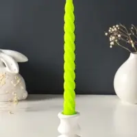 Набор свечей витых, 2,3х 24,5 см, 5 ч, 50 г, 2 штуки, зелёный