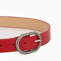 Ремень жен 05-01-02-01, Июнь2511, 2,9*0,3*110 см, винт, пряж металл, 1 прокол, красный