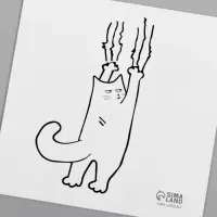 Переводная тату на тело чёрная &laquo;Кот царапун&raquo;, 6&times;6 см