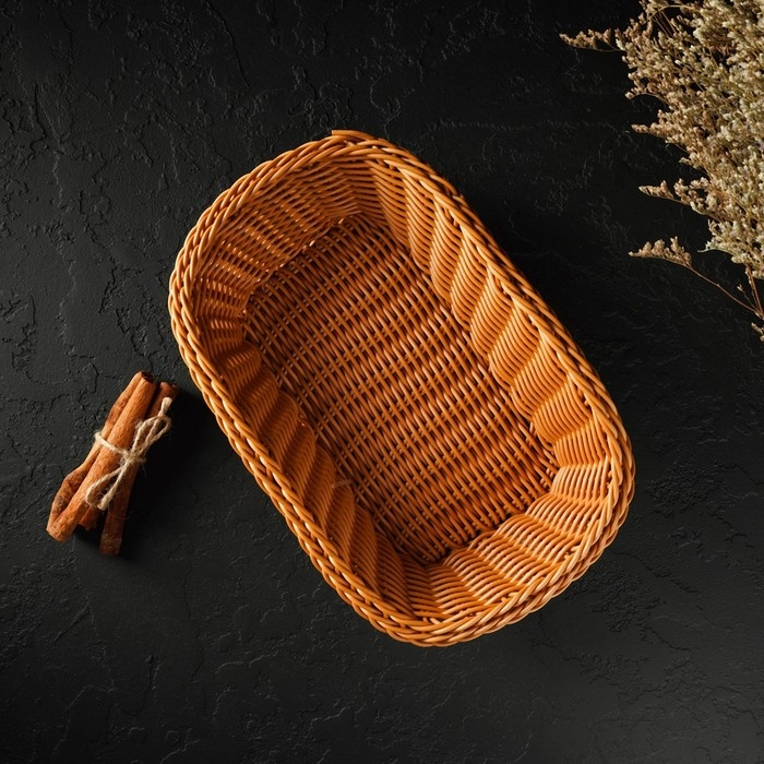 Корзинка для подачи Доляна &laquo;Капучино&raquo;, 24&times;17&times;7 см, цвет бежевый