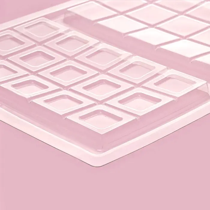 Форма для шоколада &laquo;Дольки&raquo;, пластик, 26.5&times;21&times;1 см, 2 ячейки 17.5&times;10.5, прозрачная