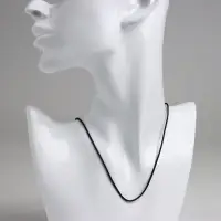 Шнурок каучуковый d=1.5 мм, 45 см с удлинителем, чёрный