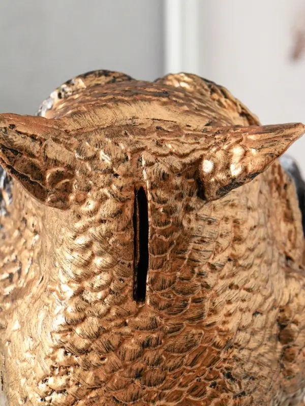 Копилка "Сова с книгой" 25х18 см, бронза с серебром