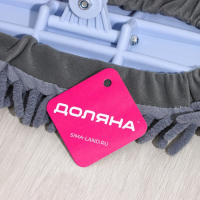 Швабра для мытья пола плоская гибкая Доляна, насадка из микрофибры букли 29&times;13 см, телескопическая стальная ручка 82(125) см, цвет серый