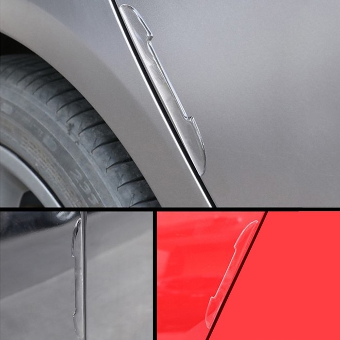 Накладка на двери, 15&times;1,7 см, противоударная, прозрачная, набор 4 шт