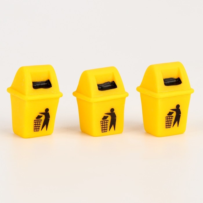 Миниатюра кукольная &laquo;Урна&raquo;, набор 3 шт., размер 1 шт. &mdash; 1,5 &times; 3 &times; 1,3 см