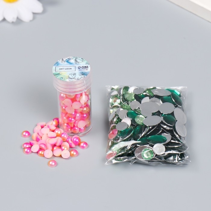 Декор "Градиент розово-кремовый" d=6 мм 10г 200 шт 5х2,5 см МИКС