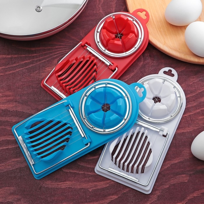 Яйцерезка с двумя видами нарезки Доляна, 19&times;8&times;2 см, цвет МИКС