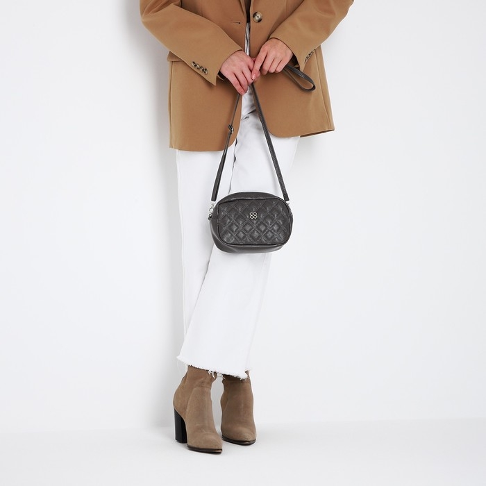 Сумка кросс-боди на молнии, цвет серый