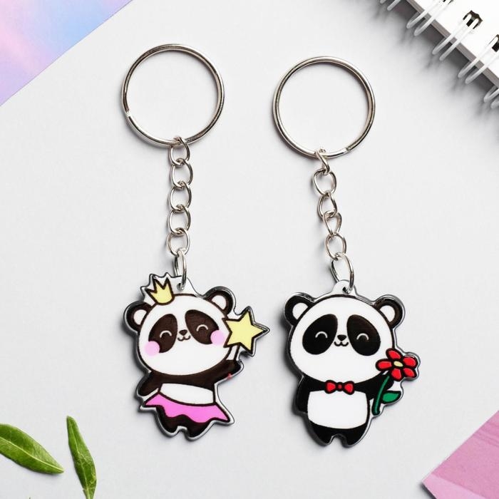 Брелок для ключей парный &laquo;отПАНДная половинка&raquo;, акриловый, 13,3 х 8