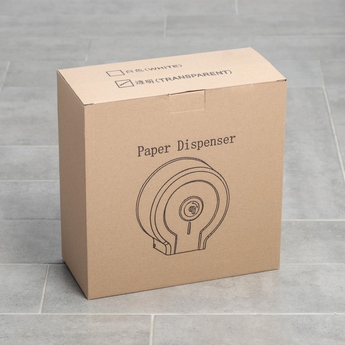 Диспенсер туалетной бумаги, 28&times;27,5&times;12 см, втулка 6,5 см, пластик, цвет чёрный