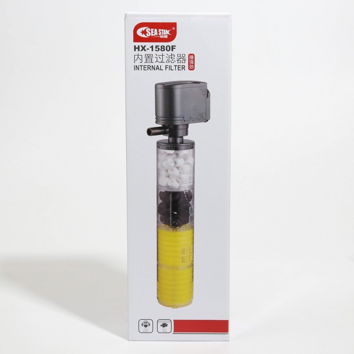 Фильтр внутренний Sea Star HX-1580F камерный, четырехсекционный, 3500 л/ч, 40 Вт Фильтр внутренний Sea Star HX-1580F камерный, четырехсекционный, 3500 л/ч, 40 Вт