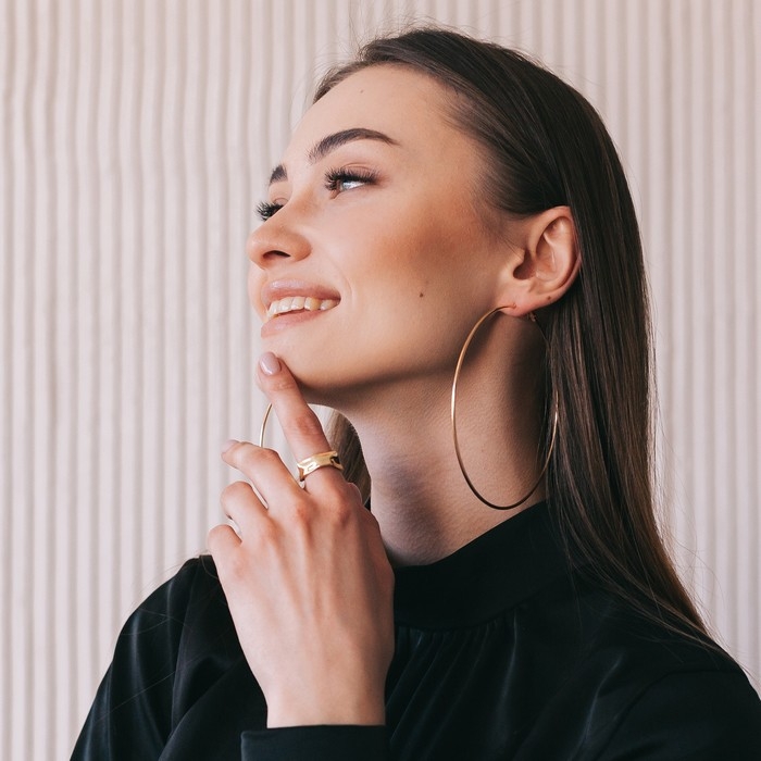 Серьги кольца &laquo;Классика&raquo; d=10 см, цвет золото