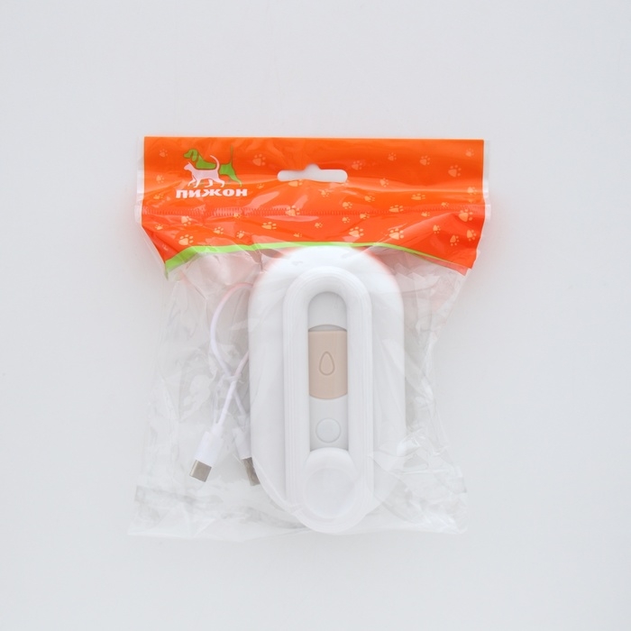 Паровая щетка-расческа для животных, с USB-зарядкой и выдвижной ручкой, белая