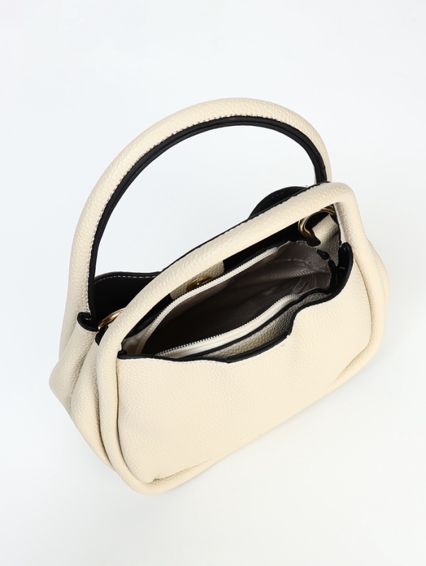 Сумка женская тоут на молнии, цвет белый