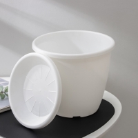 Горшок для цветов с поддоном &laquo;Афина&raquo;, 5,5 л, пластиковый, цвет белый