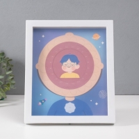 Фоторамка пластик 9х9 см "Молочные зубики" голубая 2х23х27 см