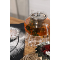 Чайник стеклянный заварочный с металлическим ситом Доляна &laquo;Калиопа&raquo;, 600 мл