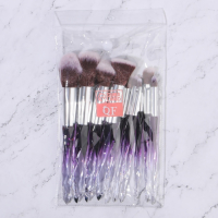 Набор кистей для макияжа &laquo;Luminous&raquo;, 10 предметов, PVC - чехол, цвет чёрный/фиолетовый