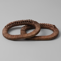 Ручки для сумок деревянные, плетёные, d = 9,8 &times; 5,9 / 13,5 &times; 9,5 см, 2 шт, цвет коричневый