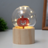 Ночник &laquo;Шар-тыква&raquo; LED 3хAG10 шар 8см 6,5х6,5х11,5см