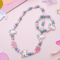 Набор детский &laquo;Выбражулька&raquo; 2 предмета: бусы, браслет, единорог, цветной