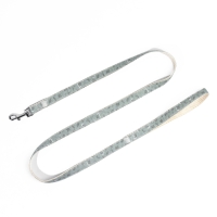 Комплект с мягкой шлейкой "Веточки", размер L, поводок 120 х 1,5 см, ОГ 42-76 см, серый