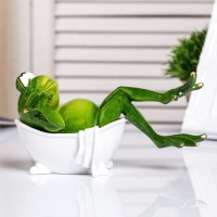 Сувенир полистоун лак "Лягуха в ванной" 9х18,5х10 см