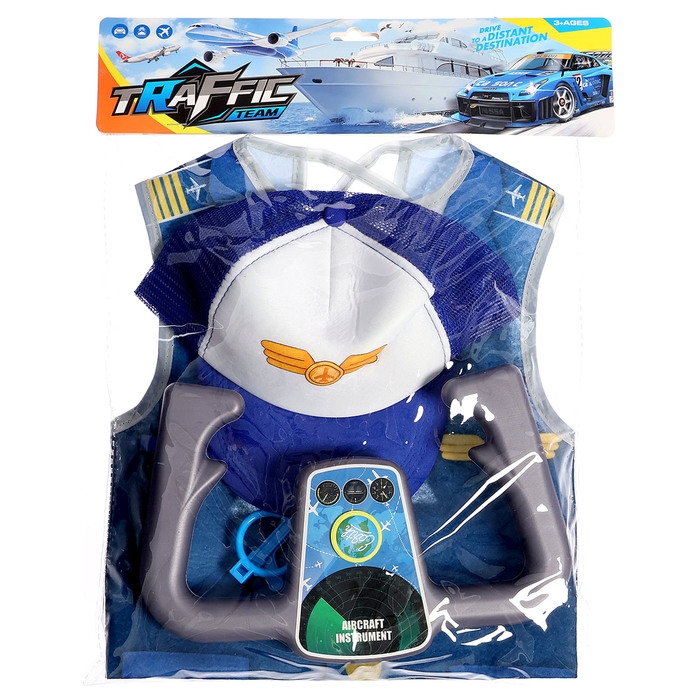 Набор пилота &laquo;Лётчик&raquo;, с текстильным жилетом, 4 предмета