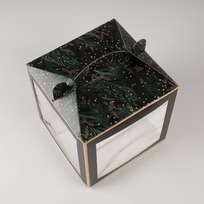 Коробка кондитерская с окном, сундук, &laquo;Новогодняя посылка&raquo; 20 х 20 х 20 см