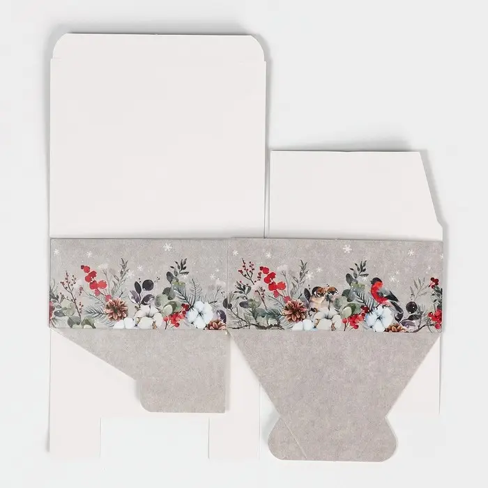 Подарочная коробка складная, новогодняя&laquo;Новогодняя акварель&raquo;, 12 х 10 х 5 см, Новый год