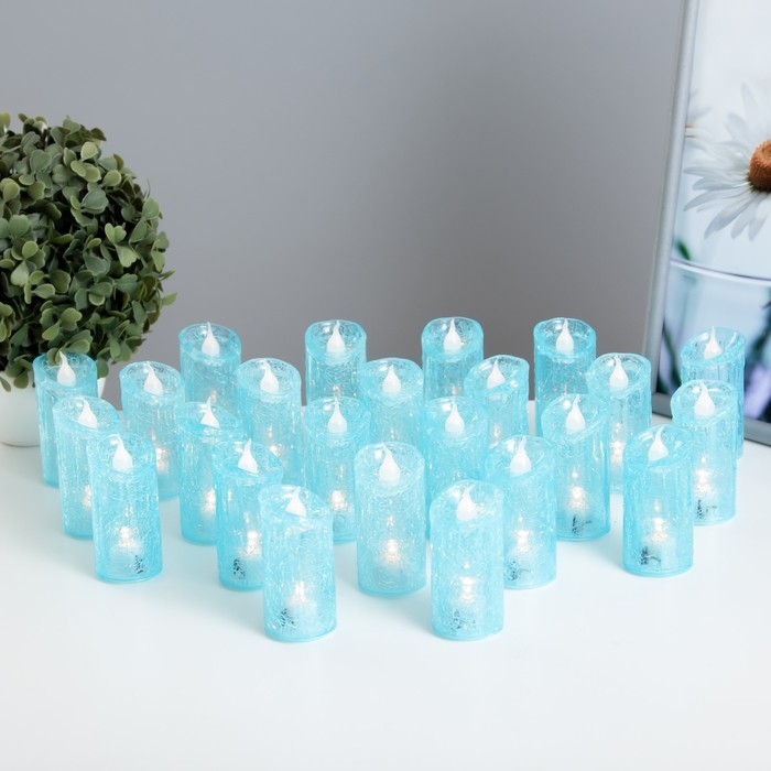 Ночник "Голубая свеча" LED 1Вт от батареек 3хLR44 голубой 5х5х16см RISALUX