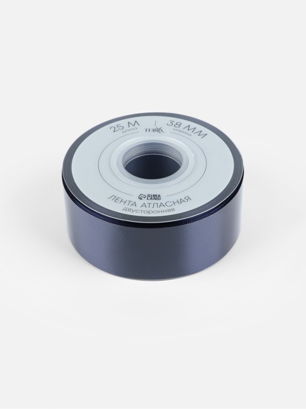 Лента атласная двухсторонняя №330 38мм*25&plusmn;1м кобальт TR