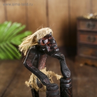 Сувенир &laquo;Абориген с двумя барабанами&raquo;, 19&times;9&times;9 см, дерево