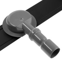 Трап ZEIN engr, c флaнцeм свободного вращ 360&deg;, 7*60 см, d=40/50 мм, нерж сталь, черный