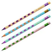 Карандаш чернографитный Berlingo Metallic Ergo, HB, трёхгранный, заточенный, ластик, пластик