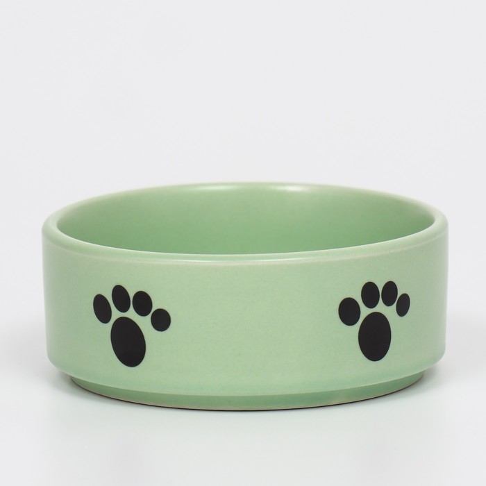 Миска керамическая матовая "Лапки" 200 мл, 10,5 х 4 см, мятная