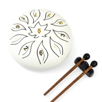 Глюкофон - музыкальный инструмент, цветок белый, 11 лепестков, 18 х 18 х 11 см