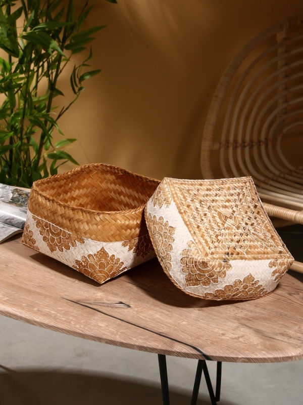 Корзинка плетеная "Манадо" бамбук 24х24х15 см, светлая