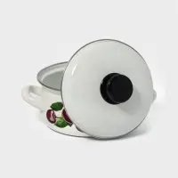 Кастр.сфер. 1.5л (белая)Вишневый сад