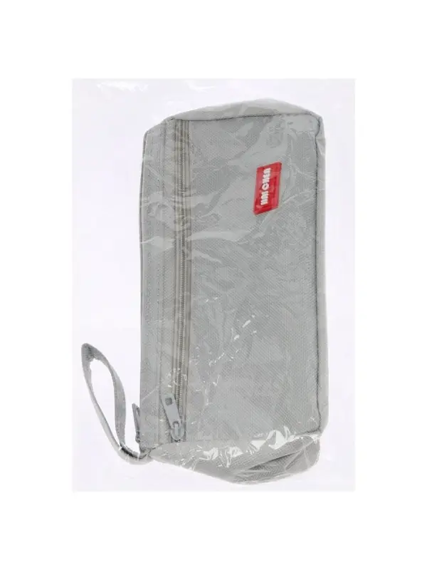 Пенал школьный &laquo;Классика&raquo;, 2 отделения, на молнии, серый